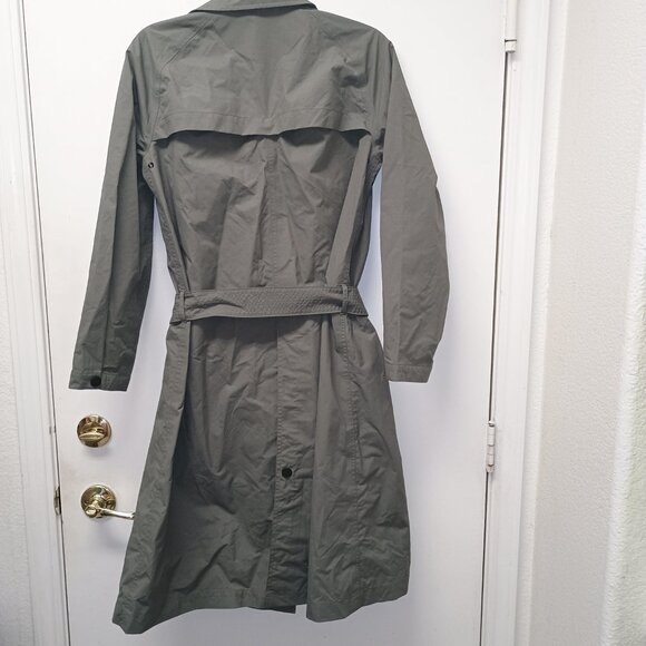 EUC Uniqlo X Lemaire A-Line Collared Belted Gray/Green Raincoast Size Small - Picture 2 of 6